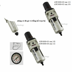 Bộ lọc khí AW2000-02, AW3000-03, AW4000-04 có kèm gá và đồng hồ - hãng AKS China