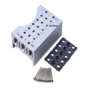 Đế van SS5Y5-20-02 SS5Y5-20-03 SS5Y5-20-04 SS5Y5-20-05 SS5Y5-20-06 gắn van điện từ dòng SY3000-SY5000-SY7000