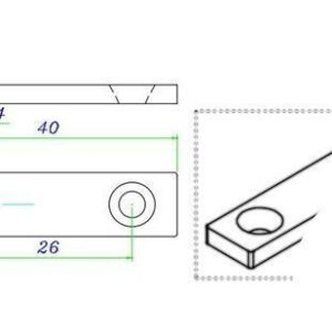 Nam châm chữ nhật có lỗ, Nam châm đất hiếm KT 40x10x3mm 2 lỗ côn 4-7 siêu mạnh
