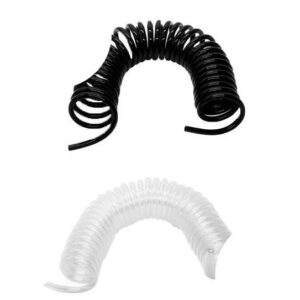 Ống dây khí xoắn PU phi 4 dài 3m, 6m, 9m, 12m, 15m ống dây xoắn phi 4, ống dây khí phi 4 màu đen, trắng trong